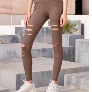 Brown Distressed Leggings